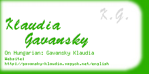 klaudia gavansky business card